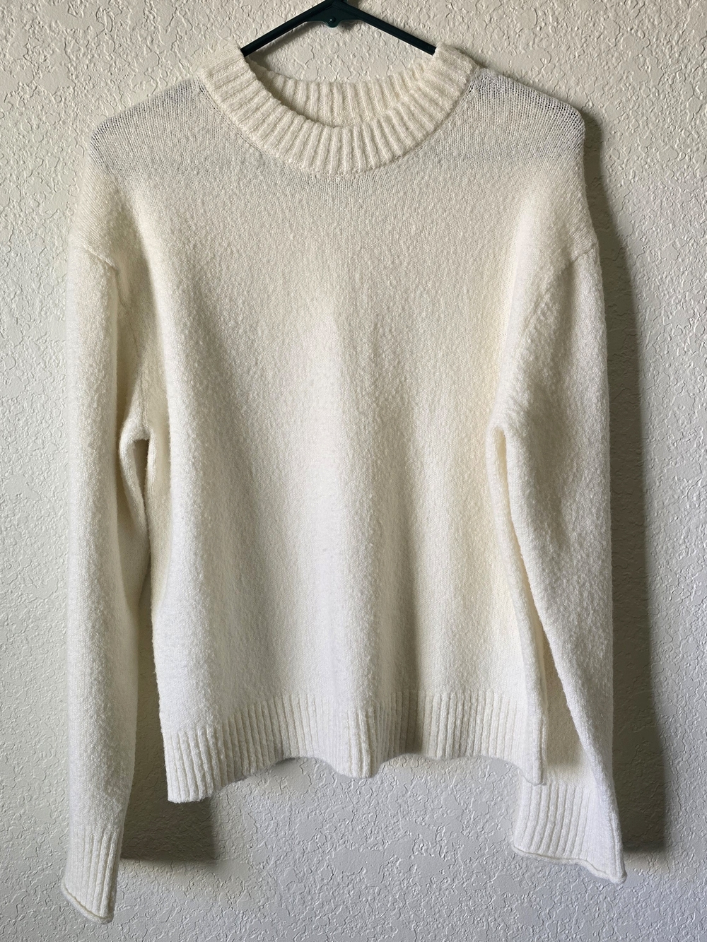 Women's Cream Knit Crewneck Sweater